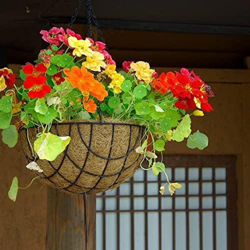 2PCS Hanging Basket Liners Coco Liner 20 Inch Round Coconut Coir Basket for Plants Replacement for Hanging Basket 100% Natural Coconut Fiber Plant Basket Liner for Garden Planter Flower Pot - Image 4