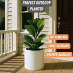 Fox & Fern Large Planter for Indoor or Outdoor, Matte White, 12 Inch - Image 5