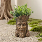 Tree Face Flowerpot with Drainage Hole, Durable Resin Material Garden Flowerpot, Suitable for Indoor and Outdoor Plant Decorative Vases Outdoor Plant Pot - Forest-Inspired Creative Garden Decoration - Image 2