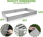 8x4x1ft (2 Pack) Raised Garden Bed Kit, Galvanized Planter Box Outdoor, Metal Raised Garden Beds for Flower,Vegetables, Herb,Silver - Image 4