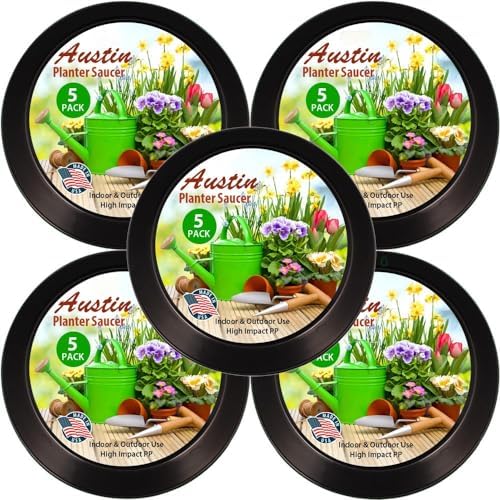 21 Inch, Black, Case of 5 Plant Saucer by AustinPlanter
