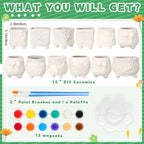 Hushee 12 Sets Ceramic Succulent Pots to Paint with Drainage - Image 2