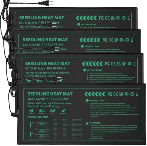 Seedling Heat Mat for Seed Starting,10" x 20.75" Waterproof Heating Pad for Indoor Plants Germination, Gardening, Hydroponic, Greenhouse by AUPETEK