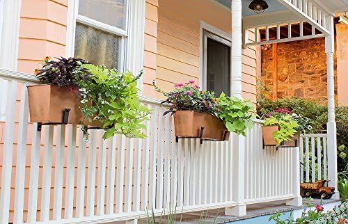 Achla Designs Plain Copper Window Flower Box Planter- Medium (23 1/4"L x 7 3/4"W x 7 1/2"H) - Image 5