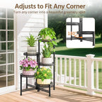 LASZOLA Plant Stand Indoor Outdoor Tall with 10 Inch Larger Tray, Black - Image 3