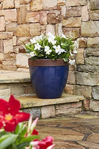 Southern Patio Hornsby Resin Outdoor Planter with Drainage Hole and Plug, Navy Blue - Image 2