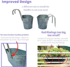 LaLaGreen Hanging Rail Planter (11.2 in, 2 Pack) Silver Metal Fence Pot - Image 3
