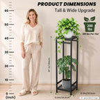 TOSKING 2-Tier Tall & Wide Metal Plant Stand Indoor Outdoor, 41-Inch, Black - Image 3