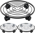 3 Packs 13.5" Metal Plant Caddy with Wheels Large Rolling Plant Stands Indoor Wheeled Plant Dolly Heavy-duty Planter Mover Roller Base Outdoor Plant Trolley Cart Water-proof, Plant Saucers on Wheels by Unknown