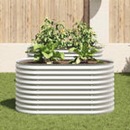 Galvanized Steel Raised Garden Bed 63x31.5x31.9 Inch Silver Planter - Image 3