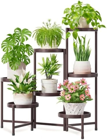 iDavosic.ly 7 Tier Large Plant Stand Indoor Outdoor, 10 Inch Tray, Bronze by iDavosicly