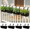 LaLaGreen Outdoor Rail Planter (16 in, 4 Pack) Black Metal Balcony Pots by L%C3%A1L%C3%A1Green
