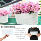 LaLaGreen Large Rail Planter (11.8 in, 12 Pack) White Metal Deck Pots - Image 7