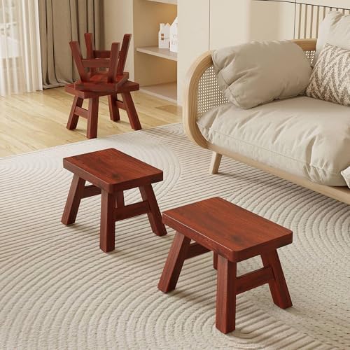 Sturdy Step Stool Footstool Solid Wooden Small for Kids Adults Sink Plant Stand Fishing Stool (Brown) by XDStool