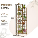 Bamworld Plant Stand Indoor Outdoor 11 Tier Tall Large Wood Plant Shelf - Image 6