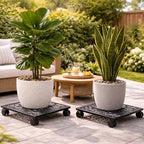 Plant Caddy with Wheels, 3 Pack 12” Rolling Plant Stand Plant Rollers Heavy Duty Plant Dolly with Casters Indoor & Outdoor Wrought Iron Metal Plant Tray with Lockable Wheels for Large Flower Pots - Image 2