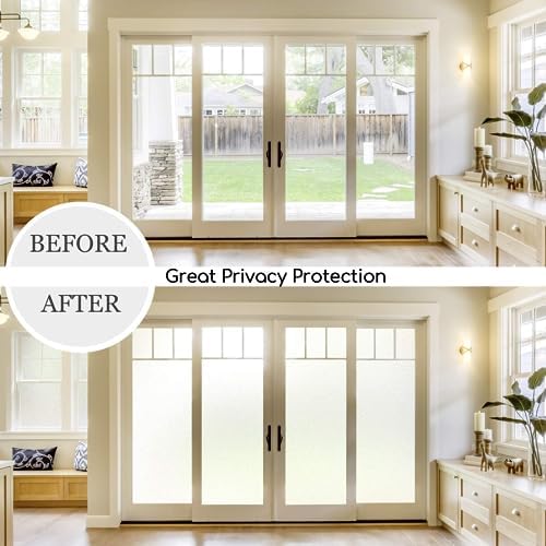 HIDBEA White Frosted Glass Window Privacy Film,Static Cling 29.5in x 13.1ft - Image 3