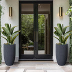 Kante Small Round Tapered Charcoal Concrete Planter 24" Tall, Outdoor - Image 5