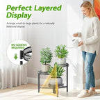 3 Tier Metal Plant Stand Indoor Outdoor, Corner Tall Plant Shelf for Multiple Plants, Foldable Heavy Duty Plant Holder, Decoration Flower Pot Stand for Patio Living Room Balcony Garden - BlackFlower - Image 6