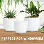 YNNICO Plant Pots 10/9/8/7.5/7 inch with Multi Mesh Drainage Holes - Image 5