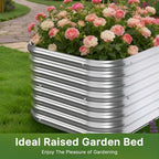 4 PCS Galvanized Raised Garden Bed Outdoor, Metal Garden Bed for Vegetables, Above Ground Garden Box for Flower, Steel Raised Beds for Gardening - 3FT - Image 4