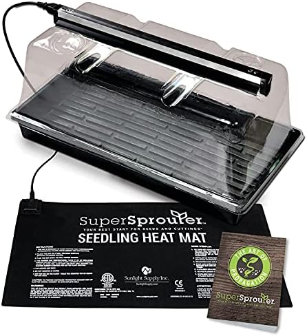 Super Sprouter Premium Heated Propagation Kit for Starting Seeds or Cuttings, Includes Heat Mat, Tray, Grow Light, and More by Super+Sprouter