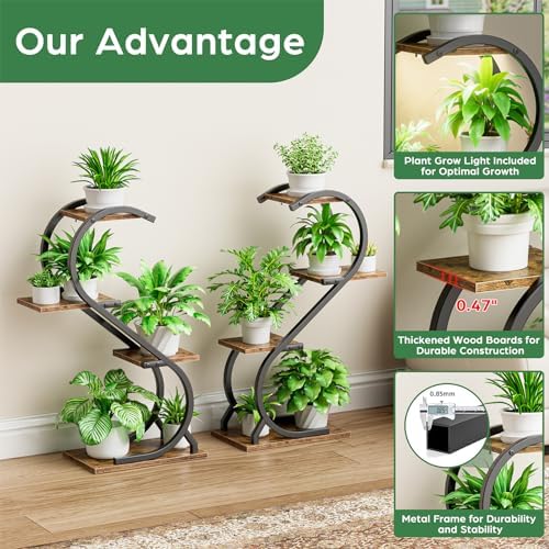 LATIBELL Metal Corner Plant Stand with Grow Light, 2 Pack, 29" 4 Tier - Image 5