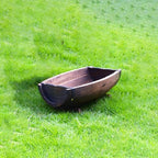 Wood Half Barrel Planter Outdoor Garden Flower Pot 14.5x9.2 Inch Rustic Wooden Wine Barrel with Base for Patio Porch Succulent Plants Decoration - Image 5