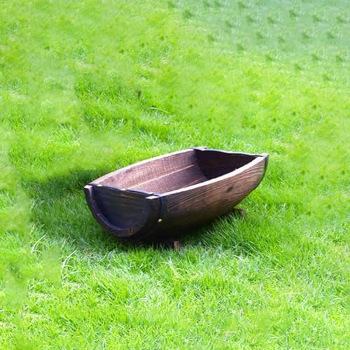 Wooden Barrel Planter Rustic Flower Pot Small Half-Cut Barrel 30x16x9cm Indoor Outdoor Garden Decor Wedding Photography Prop - Image 4