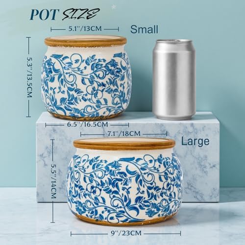 Vintage Ceramic Flower Pot, 9in, with Drainage & Filter - Image 2