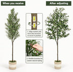 6FT Artificial Olive Tree,Olive Trees Artificial Indoor with Basket - Image 5