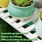 LIGUOYI 3-Tier Ladder Plant Stand Hanging Garden Display Shelf, Bamboo Plant Pot Holder H 56'' Folding Potted Plants Display Ladder Shelf Sturdy Durable for Home Storing Plants Flowers - Image 6