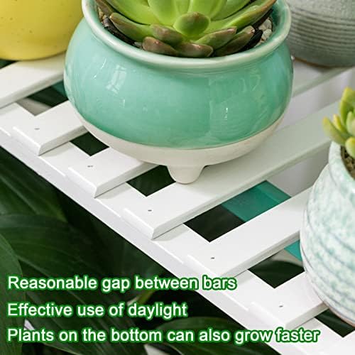 LIGUOYI 3-Tier Ladder Plant Stand Hanging Garden Display Shelf, Bamboo Plant Pot Holder H 56'' Folding Potted Plants Display Ladder Shelf Sturdy Durable for Home Storing Plants Flowers - Image 6