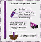 NO Splicing - 5ft Tall Tomato Cage 6-Pack Large Tomato Stakes Garden Plant Stakes Climbing Suports, 40 Clips and Plant Ties Include, Purple - Image 6