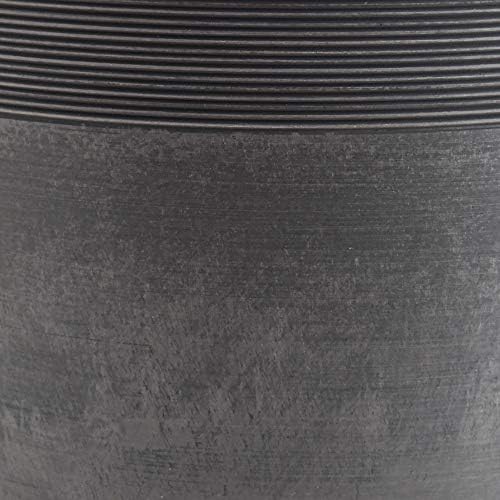 PSW Pot Collection 12-inch Plastic/Stone/Wood Composite Large Ribbed Planter – No Drainage Hole (Drillable), Indoor/Outer Garden Pot for Foliage, Trees, Flowers, Ferns, Cement Gray - Image 5