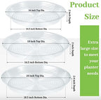 Shellwei 18 Pieces 16" 18" 20" Plant Saucers Clear Durable Plant Saucer Plastic Plants Saucers for Indoors Outdoors Clear Flower Pot Drip Trays Plants Garden Pot Saucer Trays - Image 2
