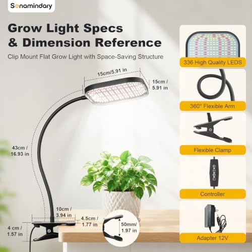 Grow Lights for Indoor Plants, 336-LED Clip-On Plant Lights - Image 3