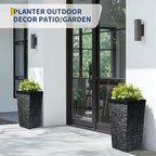 Garvee 22.5" Tall Outdoor Planters Set of 2, Self Watering Tall Planters - Image 4