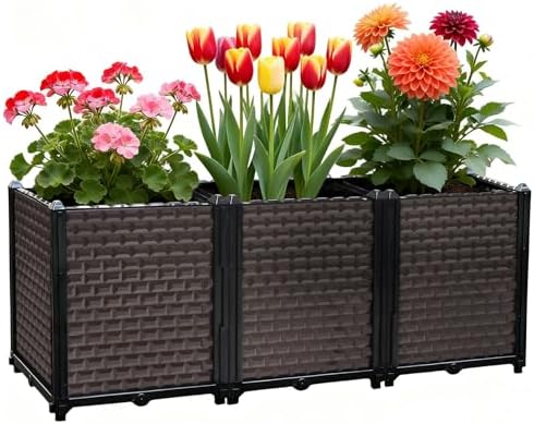 Large Planters for Outdoor Plants 20" Tall Planter Box, 47.2"L x 15.7"W by TooCust