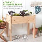 Best Choice Products 34x18x30in Raised Garden Bed, Elevated Wood Planter Box Stand for Kids, Backyard, Patio, Balcony w/Bed Liner, 150lb Capacity - Natural - Image 2