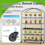 5-Tier Greenhouse with Grow Light, Shelf Height Adjustable Metal Shelf - Image 5