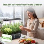 litokam Hydroponics Growing System Kit, 15 Pods Indoor Herb Garden with Smart APP & Quiet Pump, 24W LED Light, Auto Timer, Indoor Garden for Herbs, Vegetables & Flowers, Ideal Gift for Plant Lovers - Image 2