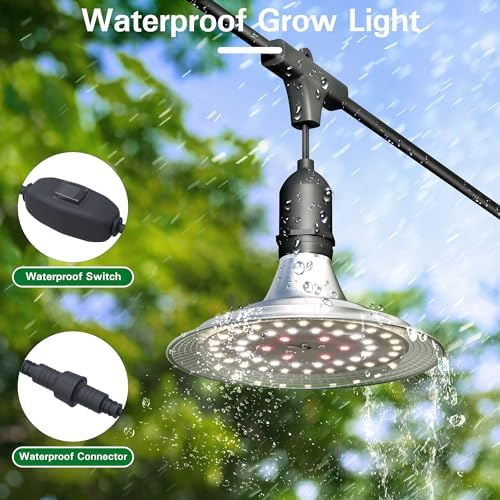 Outdoor Grow Lights with Timer, Full Spectrum Greenhouse Grow Lights with Timer For Outdoor Plants, IP65 Waterproof String Grow Light Outdoor, UL Certified Daisy Chain LED Grow Light, 21.3FT - Image 5