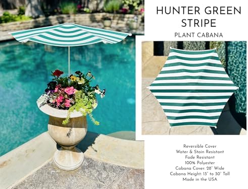 Fixed Plant Shade for Potted Plants 28" x 30" Outdoor Container Sun Shade Cover Premium Fabric Canopy with Fiberglass Frame & Soil Anchor Stripes & Solids Assembly Required - Image 3