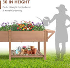 ketive Raised Garden Bed with Legs Outdoor,Elevated Garden Box,Storage Shelf, Protective Liner for Backyard,Patio,Balcony,80x23x30in (Brown) - Image 5