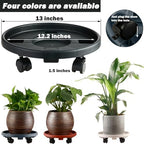 10 Packs Large Plant Caddy with Wheels 13" Rolling Plant Stands Heavy-duty Plastic Plant Roller Base Pot Movers Plant Saucer on Wheels Indoor Outdoor Plant Dolly with Casters Planter Tray Black - Image 4