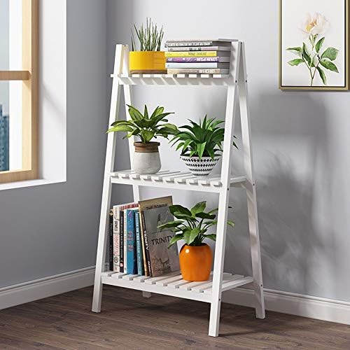 LUSTAR Bamboo Ladder Plant Stand Foldable Organizer Flower Display Shelf Rack Multifunction Ladder Shelf for Home Garden Balcony - Image 7