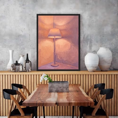 Cozy Lamp Oil Painting Style Wall Art, Black Framed Abstract Print - Image 7