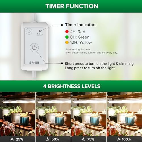 SANSI T8 Grow Lights for Indoor Plants, 25W LED Plant Lights Strip - Image 2