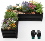 L Shaped Galvanized Raised Garden Bed Outdoor, 6.2x6.2x1.5ft by Unknown